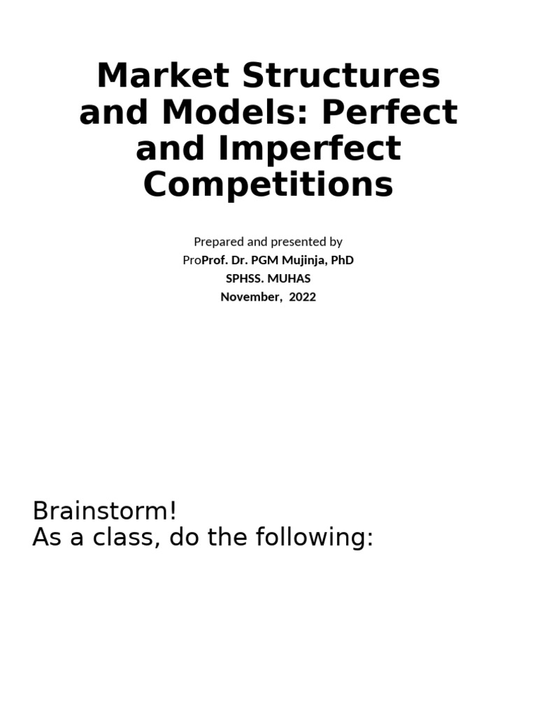 Market Structures and Competition Models | PDF | Monopoly | Market Power