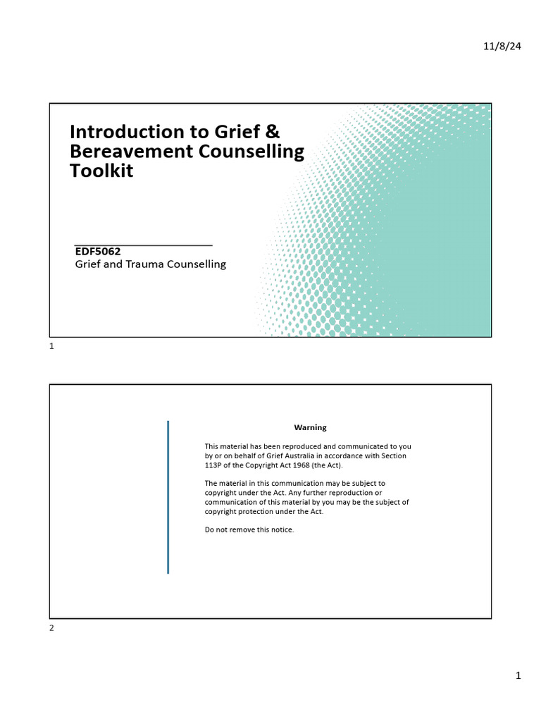 Grief Work Theory in Counseling | PDF | Grief | Attachment Theory