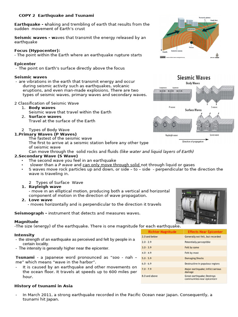 Earthquake and Tsunami Overview | PDF | Earthquakes | Tsunami