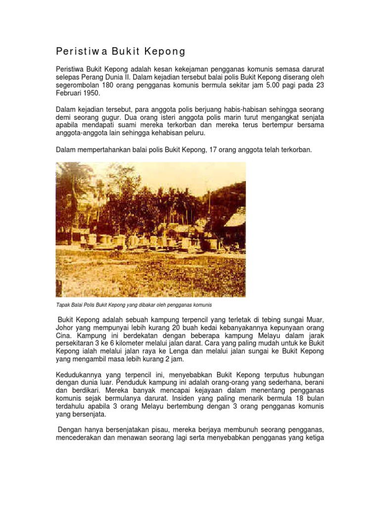 Peristiwa Bukit Kepong Pdf
