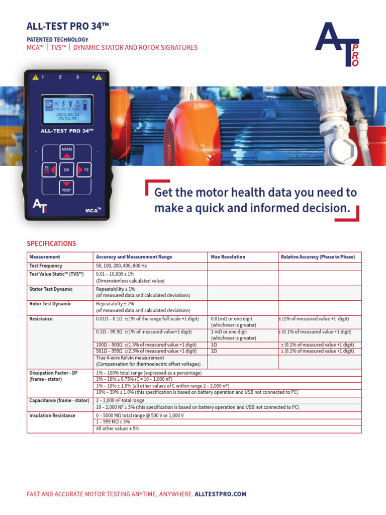 ALL TEST PRO 34 Spec Sheet English LR | PDF | Electrical Connector ...