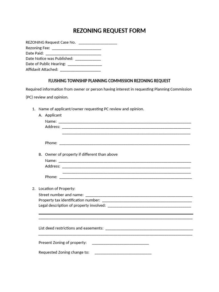 Rezoning Request Form (2018) | PDF | Justice | Crime & Violence