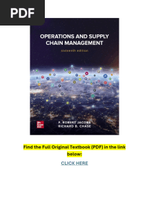 Operations and Supply Chain Management 16th Edition Textbook