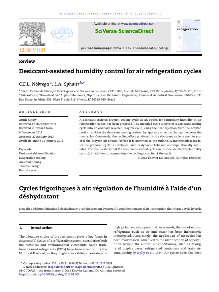 1-Humidity Control For Air Refrigeration Cycles | PDF | Humidity ...