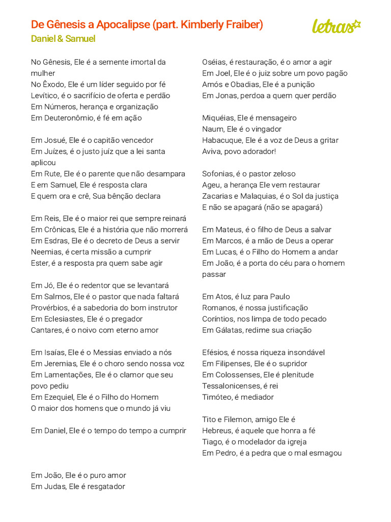 Letra do Hino 