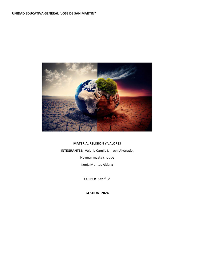 Impacto del Cambio Climático Global | PDF | Gases de efecto invernadero ...