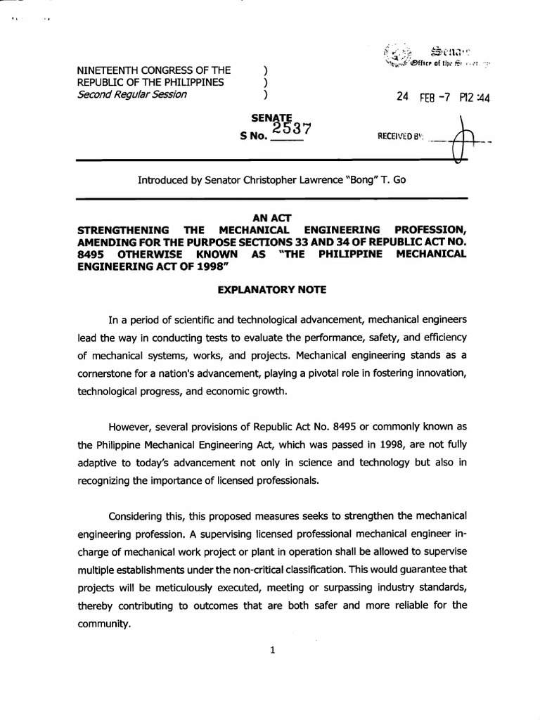 Strengthening Mechanical Engineering Act | PDF | Engineer | Justice