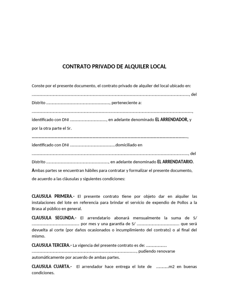 Modelo de Contrato Privado | PDF