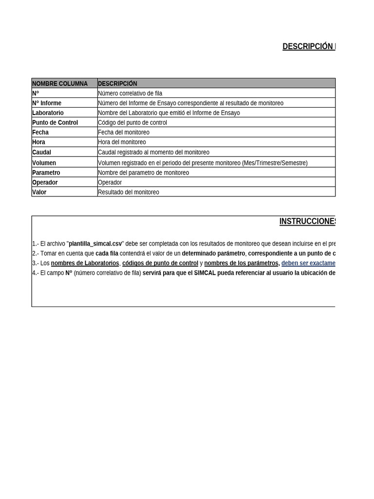 Instrucciones para Plantilla SIMCAL | PDF | Informática