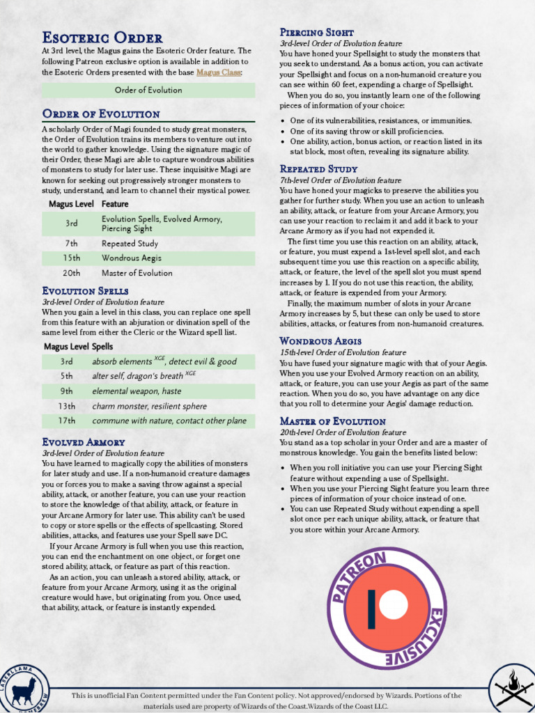 Magus Order Of Evolution Pdf License Derivative Work