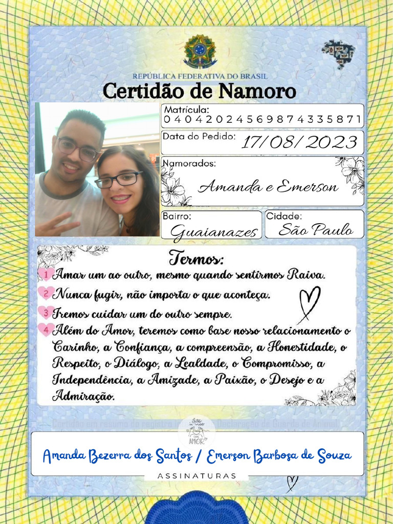 Certidão de Namoro | PDF