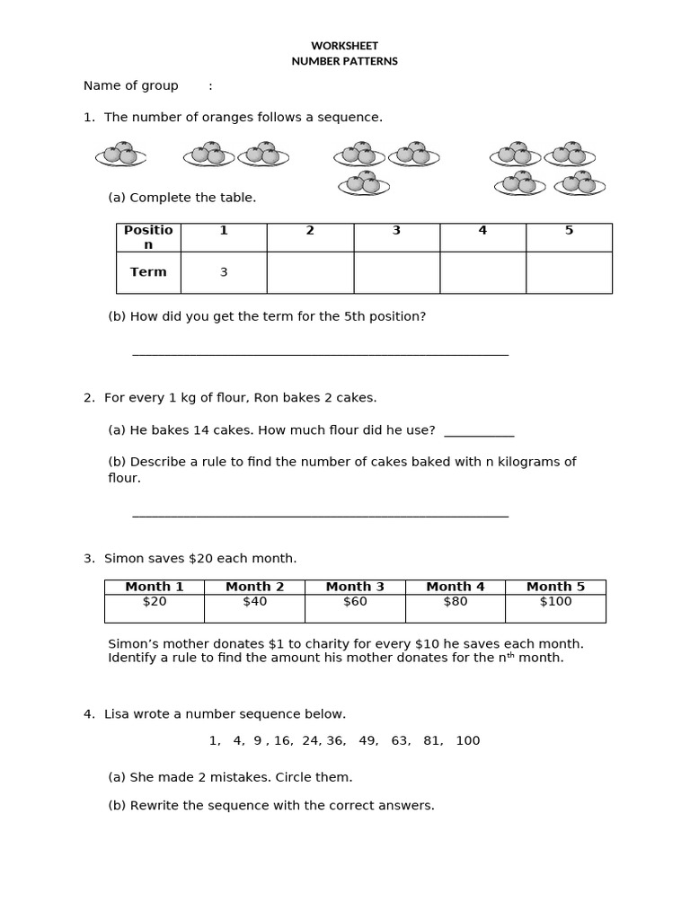 Worksheet Math Chapter 7 | PDF | Teaching Methods & Materials | Home ...