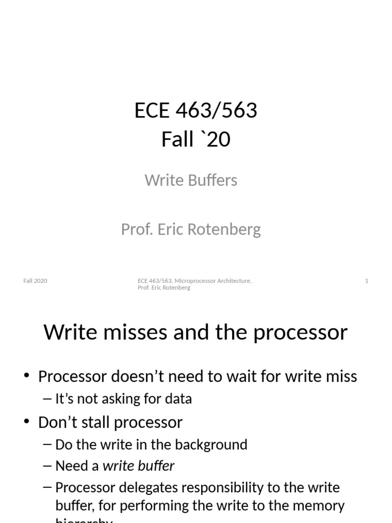Write Buffers | PDF | Cpu Cache | Central Processing Unit