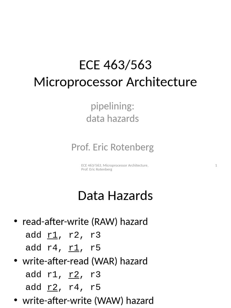 Microprocessor Data Hazards Guide | PDF | Digital Electronics ...