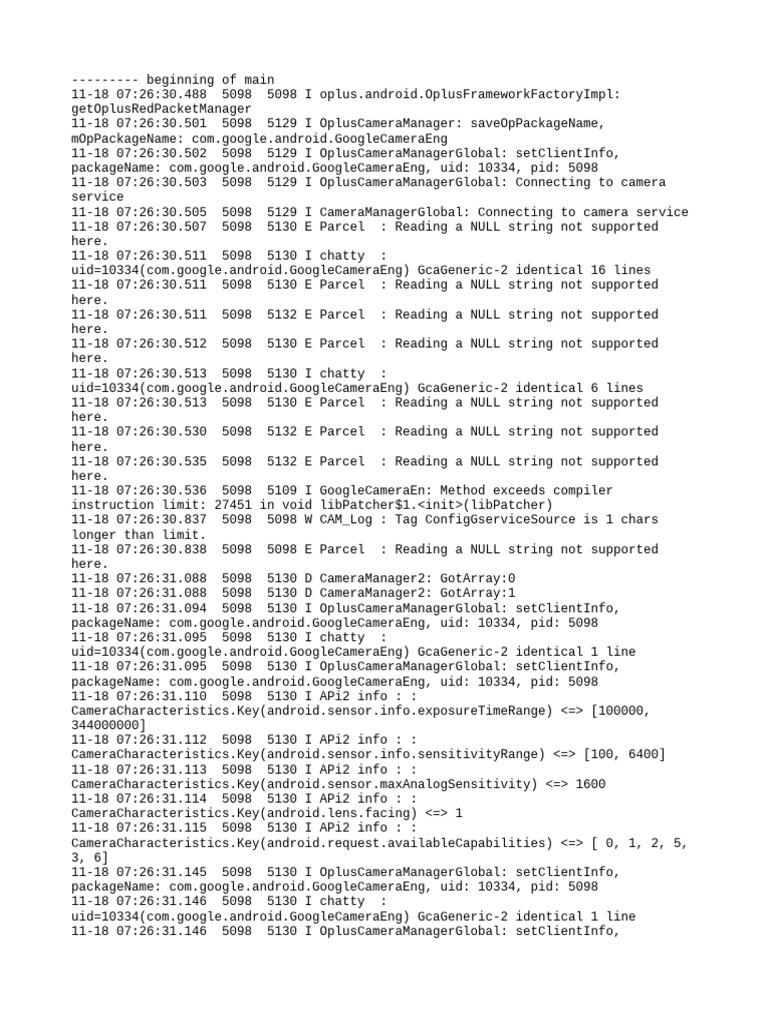 Oplus Camera Manager Log Analysis | PDF | Software | Computer Engineering