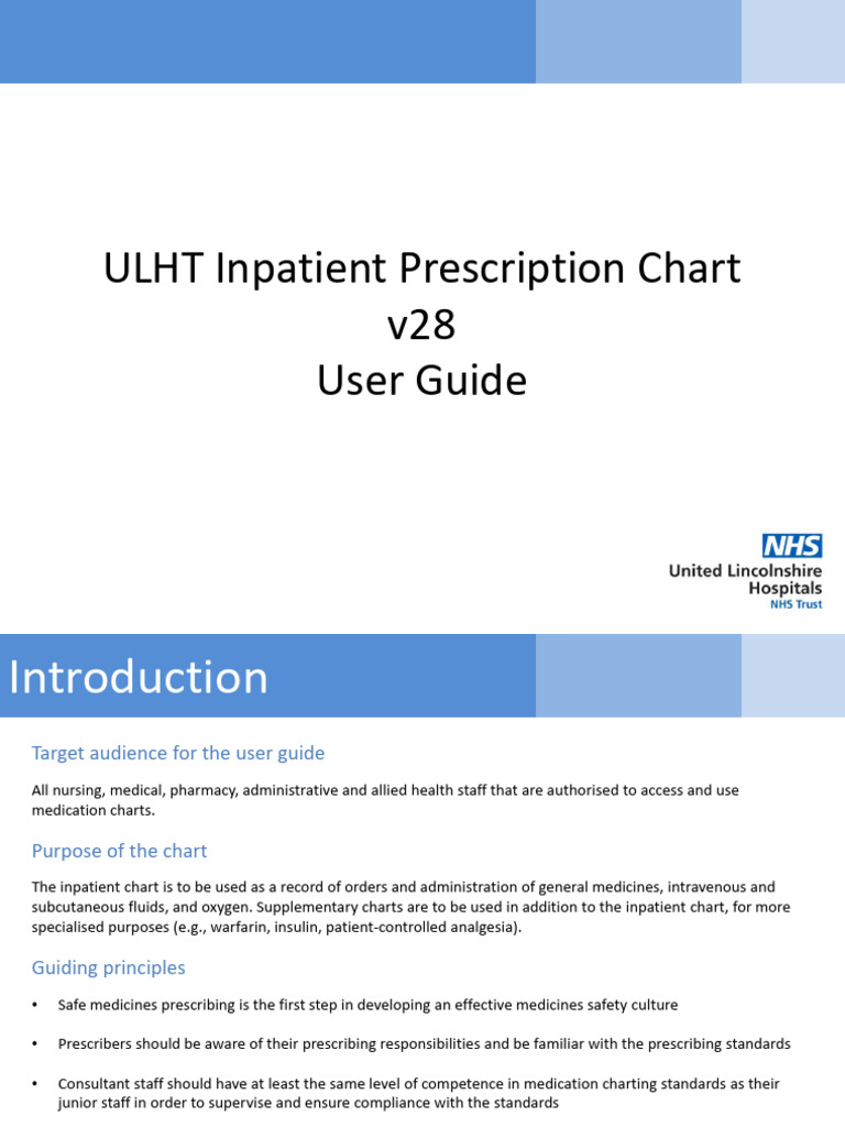 ULHT Inpatient Prescription Guide | PDF | Pharmacy | Prescription Drugs