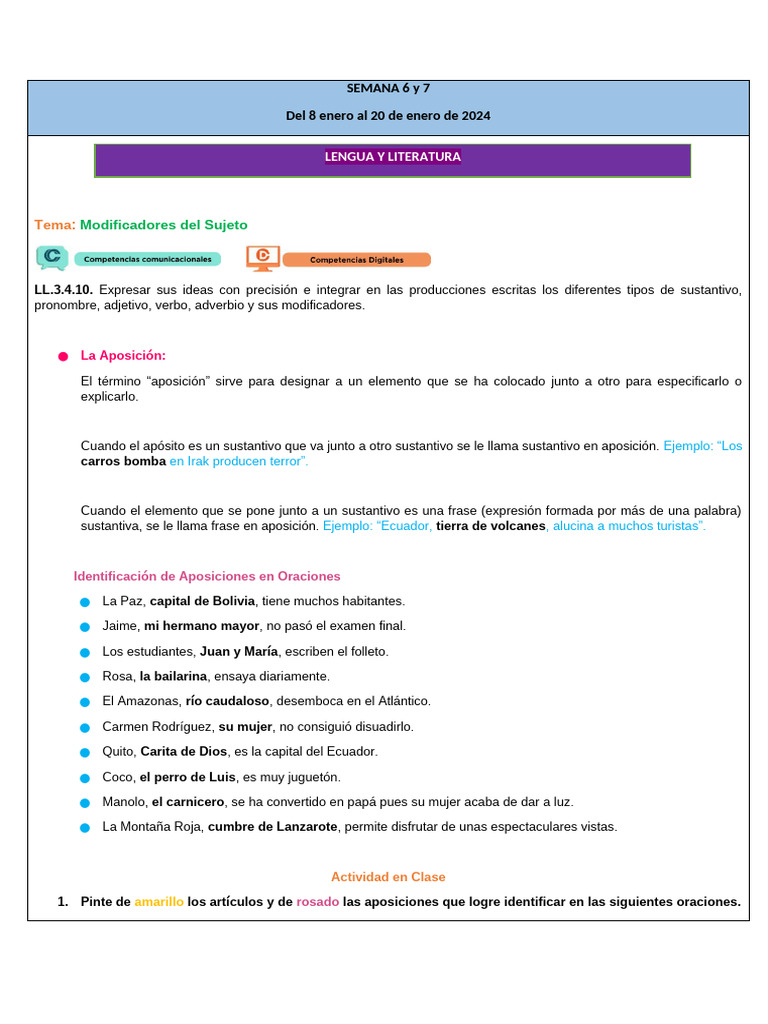Agenda Semana 6 y 7 Del Segundo Trimestre | PDF | Historia | Clásicos