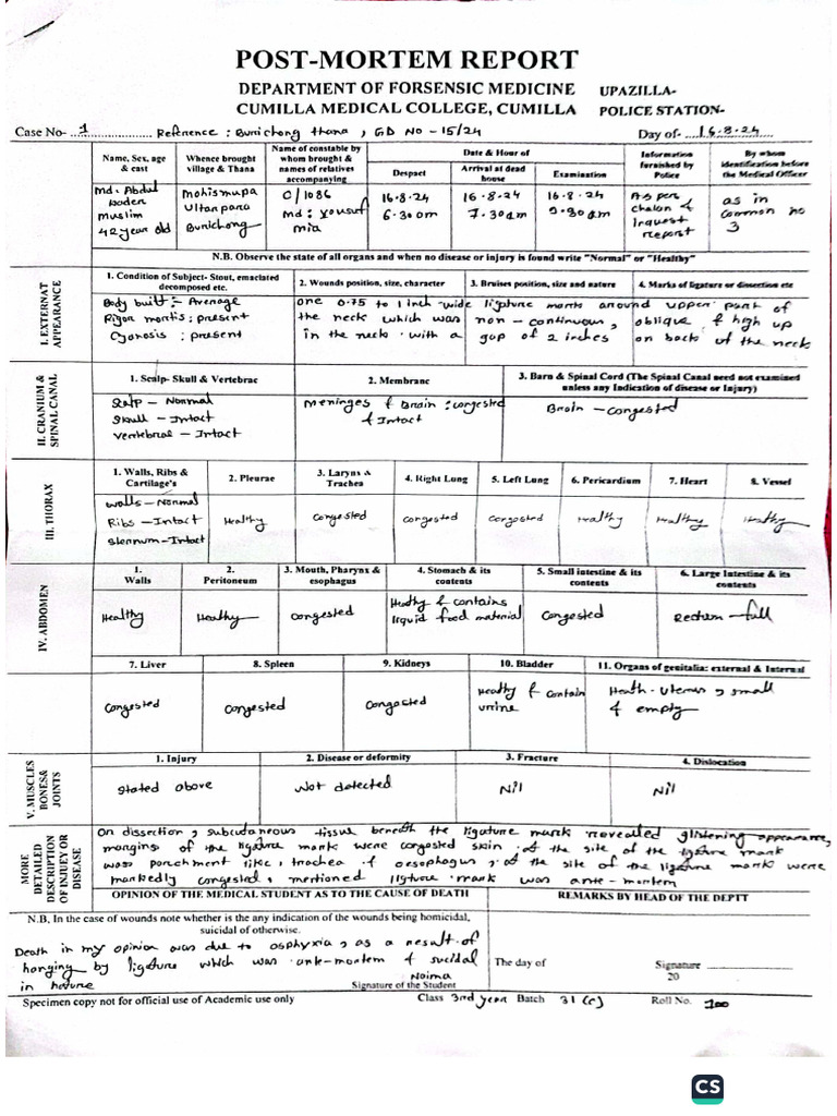 Autopsy Report PDF