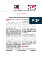 Report e Classifica "Libertà Di Stampa 2011-2012" - Reporter Senza Frontiere