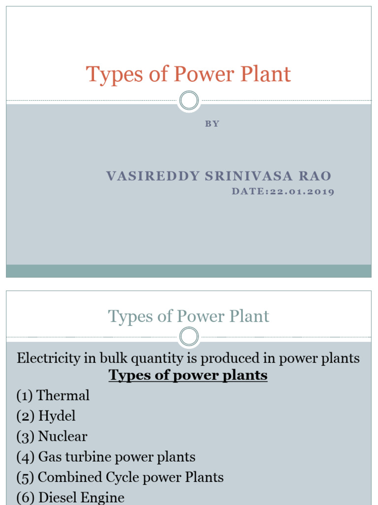 22.01.2019 Types of Power Plants | PDF | Power Station | Boiler