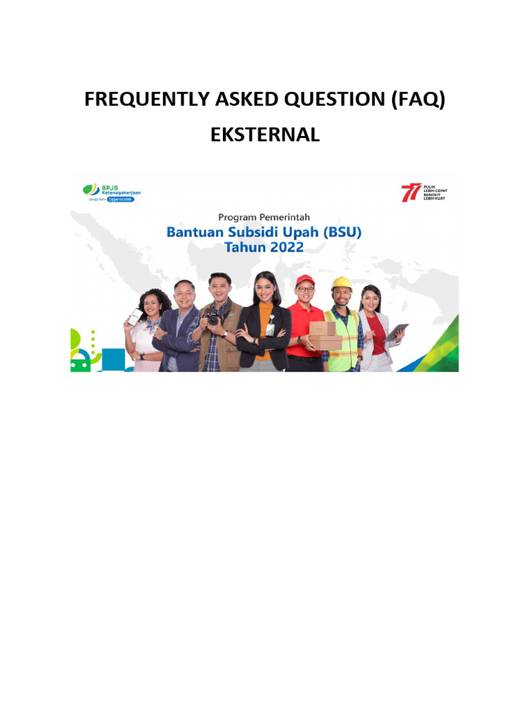 FAQ Program BSU 2022: Panduan Lengkap | PDF