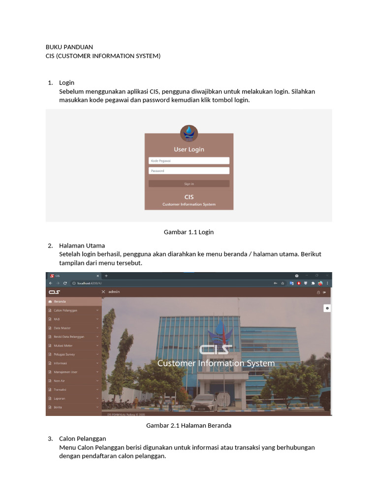 Panduan Login Aplikasi CIS | PDF
