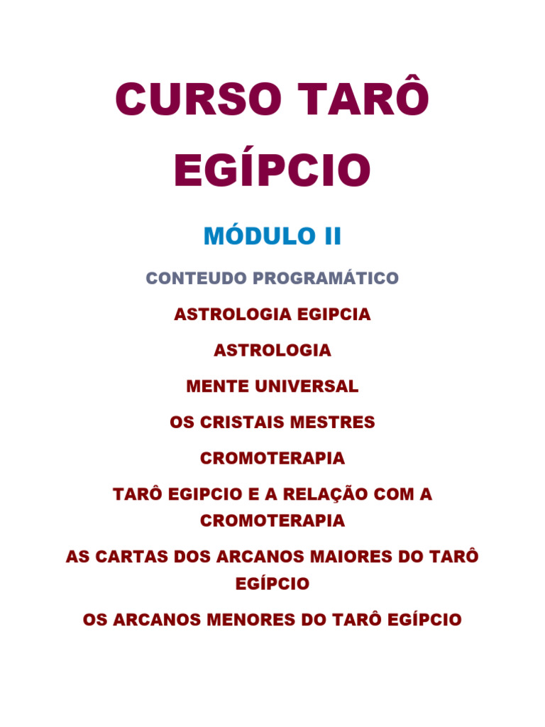 Curso de Tarô Egípcio e Astrologia | PDF | Zodíaco | Astrologia