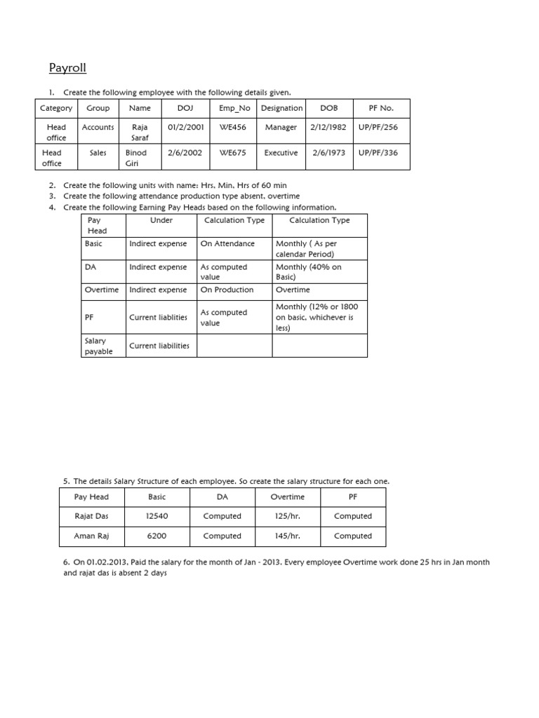 Payroll Management and Employee Details | PDF