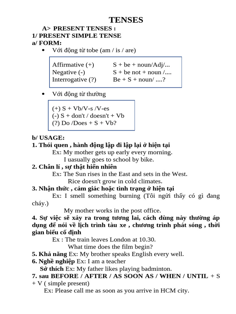 TENSES (Theory) | PDF