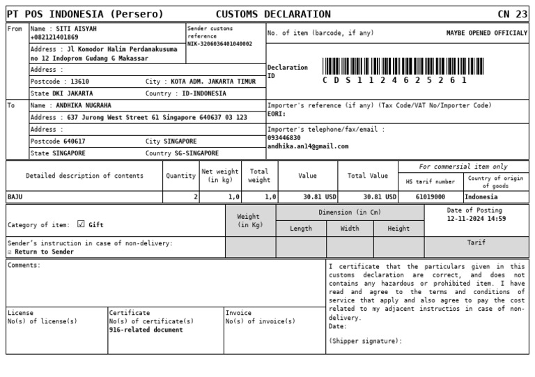 Receipt Booking | PDF