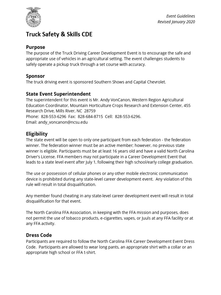 Truck Driving CDE 2019-20 | PDF | Truck Driver | Truck