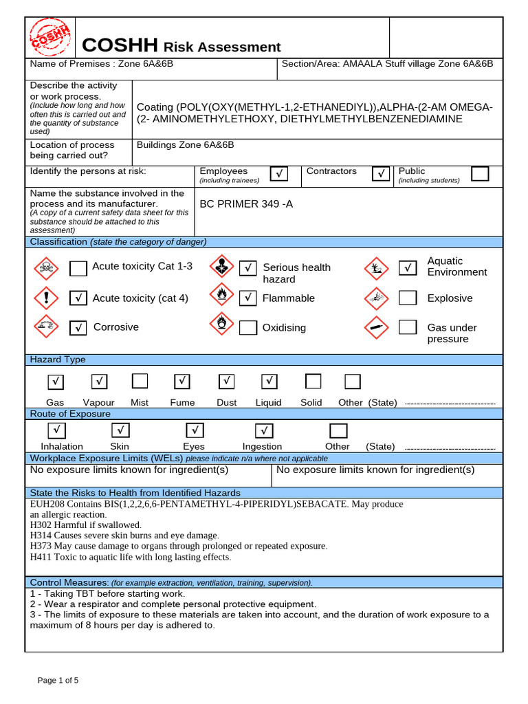 Polyurea Toxicity Risk Assessment | PDF | Toxicity | Personal ...