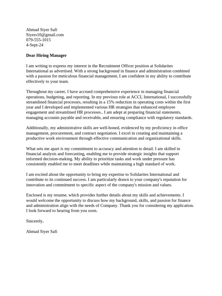 Application Letter | PDF | Finance & Money Management
