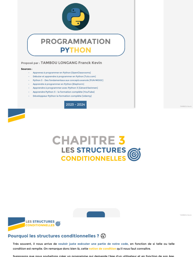 Structures conditionnelles en Python | PDF | Programmation informatique ...