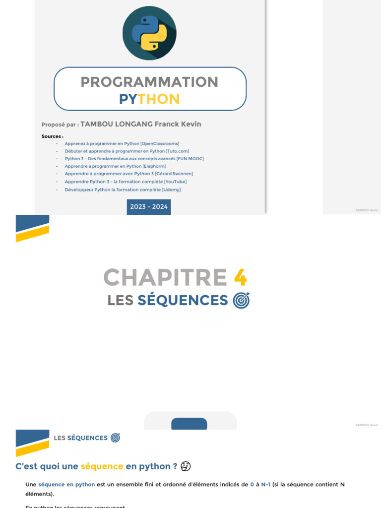 Comprendre les séquences en Python | PDF | Booléen | Python (Langage de ...