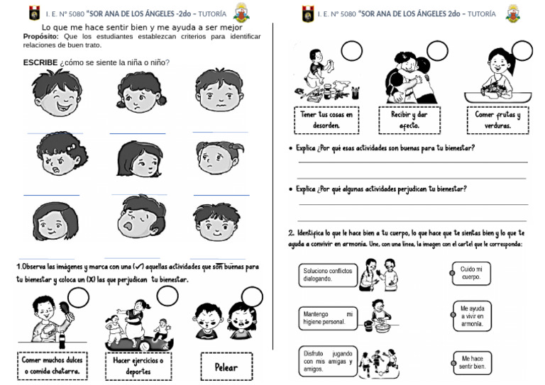 Lo Que Me Hace Sentir Bien y Me Ayuda A Ser mejor-FICHA | PDF ...