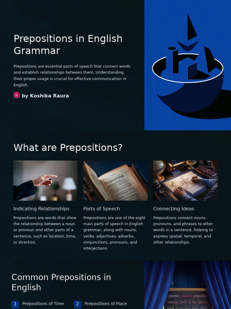 Prepositions In English Grammar Pdf Part Of Speech English Grammar