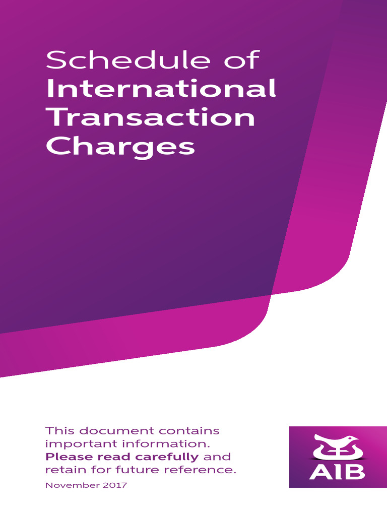 AIB International Transaction Charges | PDF | Credit Card | Cheque