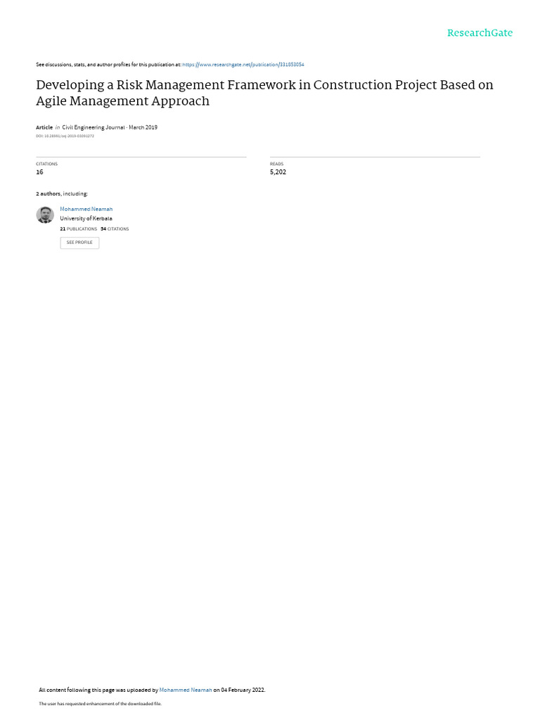 Developinga Risk Management Framework | PDF | Agile Software ...