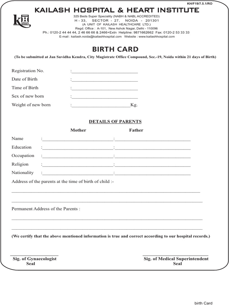 Birth Card | PDF