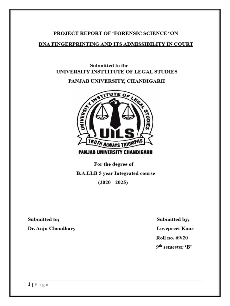 DNA FINGERPRINTING | PDF | Dna Profiling | Forensic Science