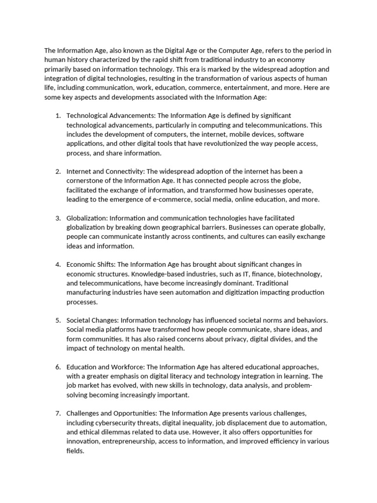 The information age pdf information innovation