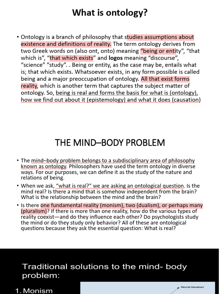 The Mind-Body Problem | PDF | Ontology | Mind