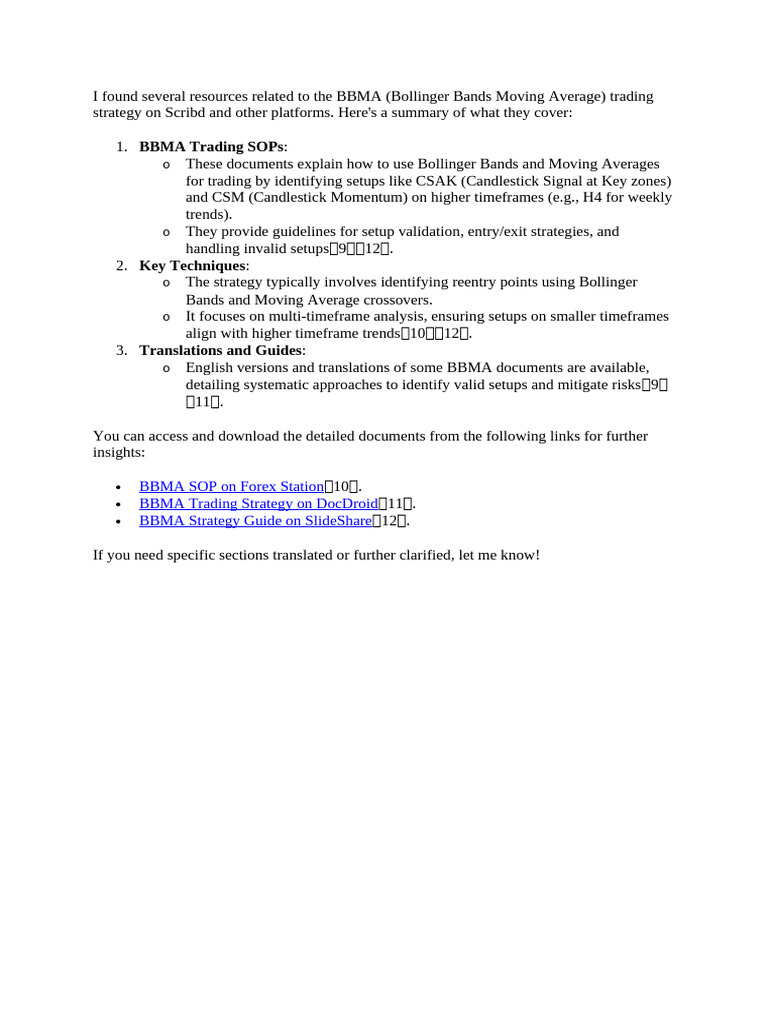 BBMA Trading Strategy Overview | PDF | Business | Finance & Money ...