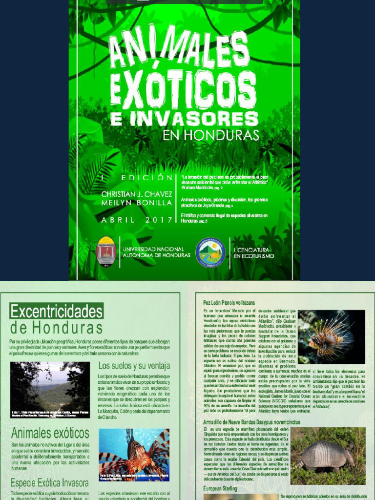 Algunos Animales Exoticos e Invasores de Honduras | PDF