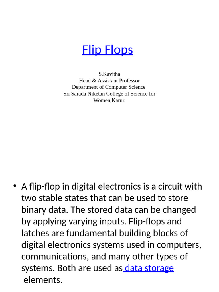Flip Flops | PDF | Electronic Design | Digital Electronics