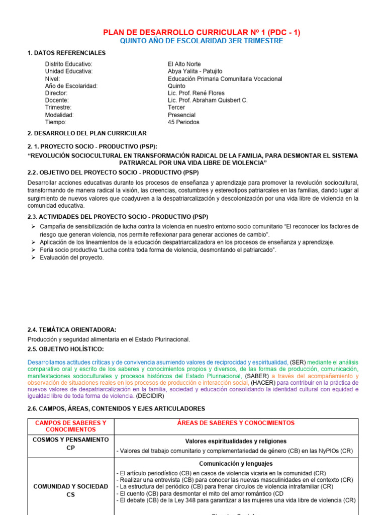 PDC 5to (3er Trimestre) | PDF | Maestros | Estereotipos