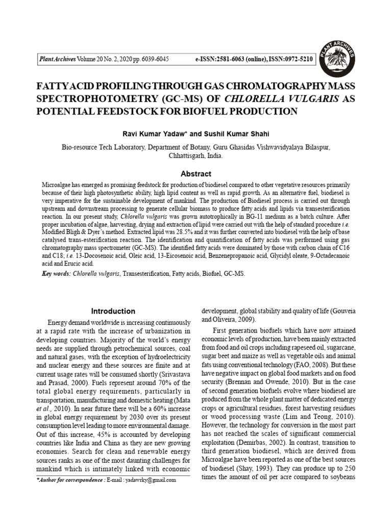 GC MS Analysis of Algal Oil | PDF | Gas Chromatography–Mass ...