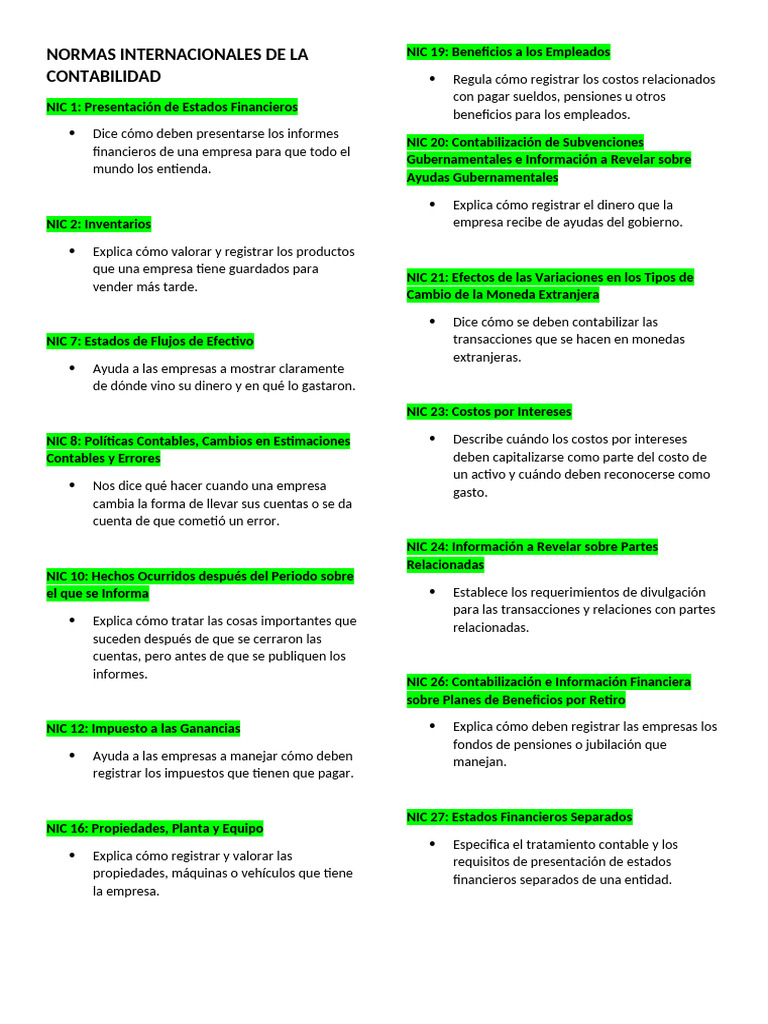 Normas Internacionales de Contabilidad | PDF | Contabilidad | normas ...