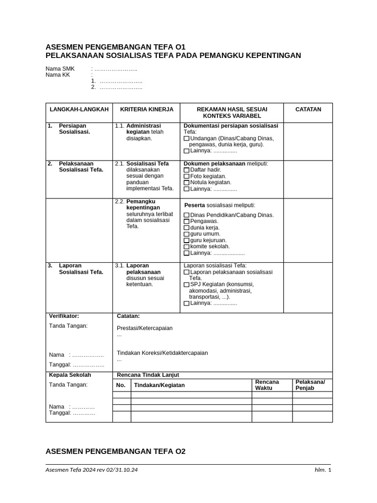 Asesmen Pengembangan TEFA | PDF | Karier & Perkembangan | Bisnis